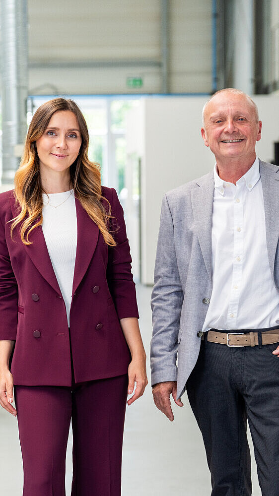 Geschäftsführung von acurata bestehend aus Lara Mahnhardt, Karl Mahnhardt und Felix Geib.