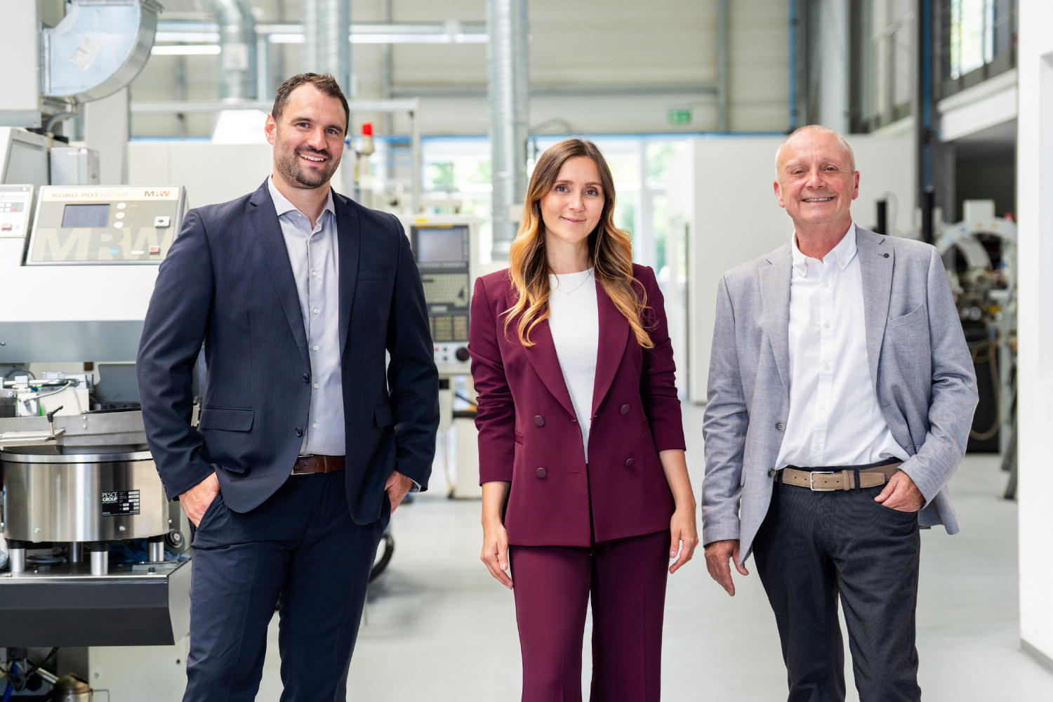 Geschäftsführung von acurata bestehend aus Lara Mahnhardt, Karl Mahnhardt und Felix Geib.